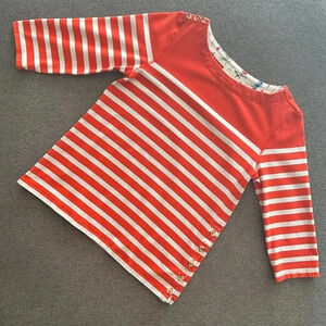 Anthropologie MAEVE Striped Button Top Boat Neck Small